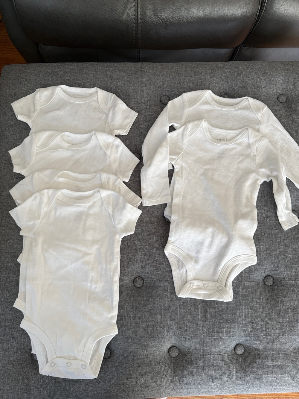 Never worn - Classic White Baby One-Piece Bodysuits - Pack of 6